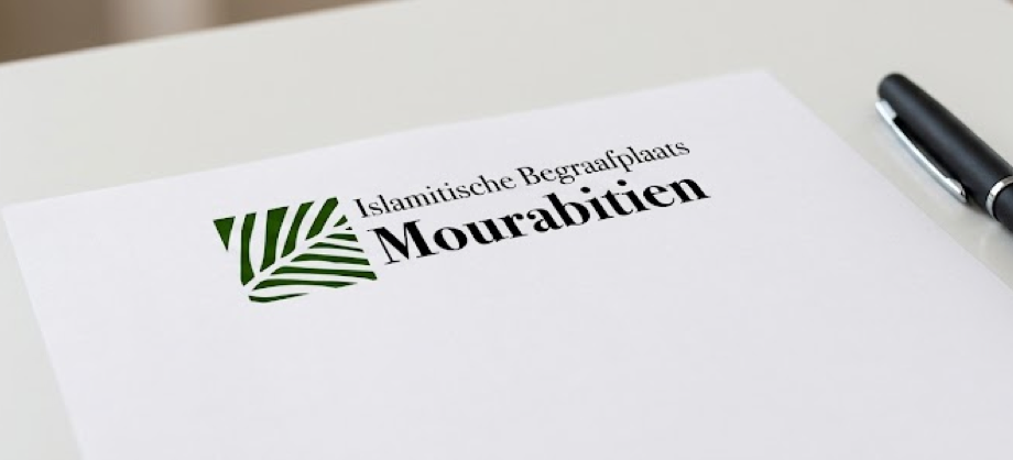 Mourabitien logo: gestileerd dadelblad in groen